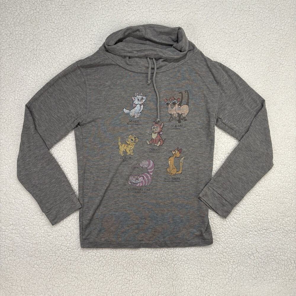 Disney CATS Long Sleeve Cowl Neck Sweatshirt Womens XS Marie Cheshire Aristocats